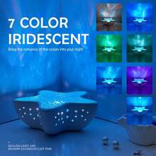 Starfish Wave Projection Light - 7 Color Holographic Ocean Lighting Effects, Relaxation Therapy Night Light, Sleep Aid, Desktop Decor Mood Lamp - 7 Color Ocean Light - View 6