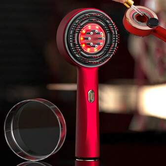 3 档电动头皮按摩器发刷，便携式头部按摩器带盖，头发和头皮护理，适合家庭和旅行使用