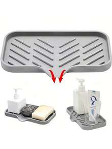 1 pièce Porte-savon en silicone avec drainage - tapis antidérapant anti-éclaboussures pour éviers de cuisine et de salle de bain