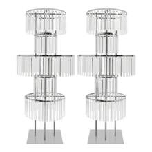 2PCS Flower Stand, Crystal Flower Stand, 5-Tier Acrylic Flower Stand,43.3in Height Metal Pedestal Stands For Table Chandelier Centerpiece Wedding, Party Events Home Decor - Clear, Silver - 查看 8
