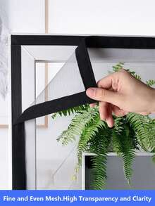 [1 Pack]Gray Window Screen – Hook & Loop Easy Install, Removable & Washable, Breathable Durable Mosquito Net For Bedroom, Living Room, Balcony - Grey - View 2