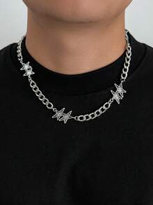 1pc Fashionable Punk Style Minimalist Star Metal Necklace