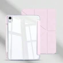 Case Compatible With IPad 10th Generation 10.9 Inch 2022/IPad (A16) 11th Generation 11 Inch 2025/IPad Air 4th/5th, IPad Pro 2020/2021/2022/2024, Slim Stylish Clear IPad Case With Pencil Holder, Multi Angles Folding Y-Shaped Stand Cover