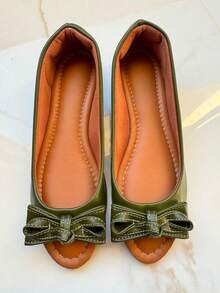 Women's Military Green Peep Toe Open Toe Pumps - 軍綠色 - 查看 3