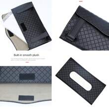 New Car Tissue Storage Box, Stand Box, PU Leather Napkin Container Storage Box, Sun Visor, Universal Car Tissue Box - Pink - View 6