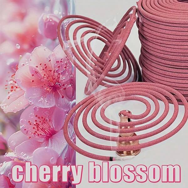 22/50/100 piezas Incienso en espiral con fragancia de Sakura de primera calidad, incienso en espiral con aroma a Sakura, adecuado para meditación, yoga, decoración del hogar, oficina, purificación del aire del hogar, excelente regalo para Acción de Gracias, Pascua y otras festividades