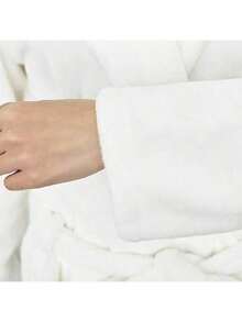 男女通用棉质毛巾浴袍 - 披肩领天鹅绒水疗、酒店浴袍、睡衣，男女皆宜 - 彩色 - 查看 6