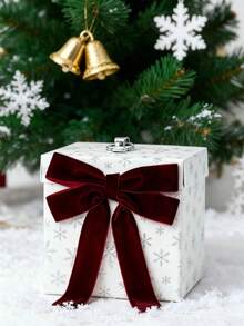 5/10 szt. kokardki świąteczne, aksamitna kokarda na choinkę - świąteczne kokardy wstążkowe, odpowiednie do wieńców świątecznych, dekoracji świątecznych, artykułów na świąteczne przyjęcia, artykułów do pakowania prezentów, wstążek do pakowania prezentów świątecznych, ozdób choinkowych