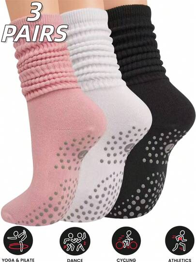 1/3 双女士瑜伽袜，适合运动和普拉提，户外情侣礼品袜