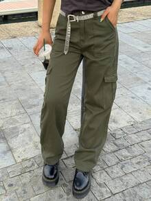 Women's Elastic Waist Casual Cargo Jeans Suitable For Travel