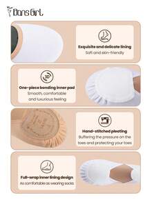 DonsGirl One Pair Of High Elastic Strong Wrapping Professional Ballet Shoes For Girls, Modern Dance Shoes, Classical Dance Shoes And Yoga Shoes - Brown - View 5