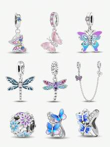 1Pc Christmas 925 Sterling Silver Colourful Flowers Series Charm Bead Fit Bracelets Bangles DIY Jewelry Making And Daily Outfit Matching Jewelry Decoration For Girls/Women School Supplies For Students