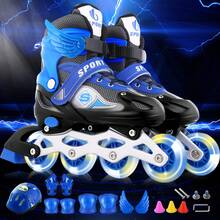 Patines de ruedas para niños unisex, juego completo con luces, modelo para principiantes - Rosa - Ver 3