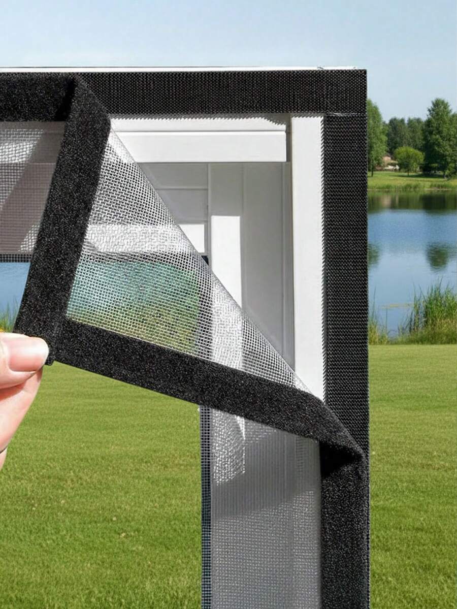 [1 Pack]Gray Window Screen – Hook & Loop Easy Install, Removable & Washable, Breathable Durable Mosquito Net For Bedroom, Living Room, Balcony - Grey - View 1