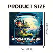 1pc Enchanted Forest In A Jar Adult Coloring Book - Vibrant Fairy Tale Scene With Mushrooms, Butterflies, And A Whimsical House - Ideal For Birthday, Christmas, Halloween, And Party Gifts, Party Coloring Book | Whimsical Illustration | Detailed Coloring - Multicolor - View 2