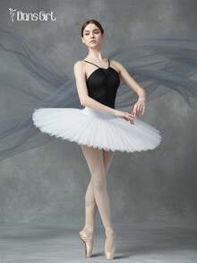 DonsGirl 1pc Women's Criss-Cross Ruched Halter Ballet Leotard, Dance Performance Outfit