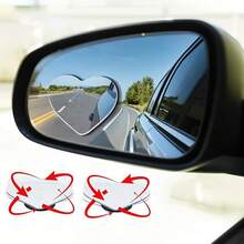 2 piezas Espejos convexos sin marco con forma de corazón, espejos de asistencia de visión trasera con ángulo de visión amplio