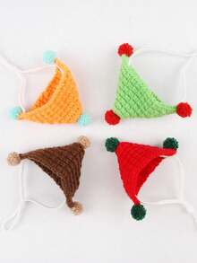 1pc Best-Selling Knitted Guinea Pig Beanie Hat, Christmas Mini Hat, Brown, Red, Green, Orange, Cute Mini Guinea Pig Photo Prop Decoration Hat