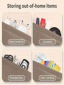 1PC Self-Sealed Leather Wallet. Passport And Driver's License Set. Earphone And Data Cable Storage. Cash Storage Bag. Cosmetic Bag,Wallet,Business Casual Woman,Wallet For Woman For Women Wallet Purse Wallet - 黑色 - 查看 5