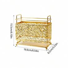 1 buc Suport pentru ustensile de bucătărie cu design clasic din metal gol, Suport dreptunghiular pentru tacâmuri din dantelă neagră - Pentru linguri, furculițe, bețișoare, teluri, capsule de cafea, articole de papetărie etc., Coș de depozitare decorativ pentru birou, ideal pentru organizarea casei, Depozitare decorativă, Cutii de depozitare și borcane, Coș de depozitare pentru decor de birou, Depozitare de Crăciun, Halloween, Ramadan