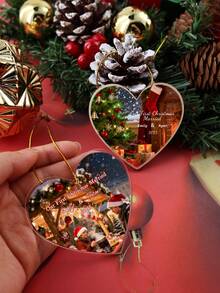 Custom Photo Christmas Ornaments, Personalized New Home Gift, Housewarming Gifts, Customized Text Keepsake, Customizable Picture Christmas Tree Decorations, First Christmas, First Home Ornament 2025, Ceramic/Wood/Crystal/Acrylic, Heart Shape, Christmas Decorations, Christmas, Family, Friend