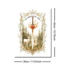 1/3 件无框植物花卉剑海报奇幻书卷墙艺术帆布印刷简约阅读角落书房美学装饰画适合爱书人士、公寓、客厅、卧室、现代家居装饰 - 彩色 - 查看 18