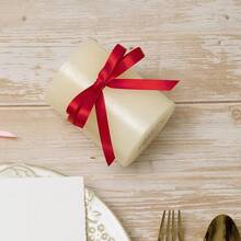 Cream Ribbon 1 Inch Double Face Satin Ribbon For Gift Wrapping Hair Bows Making Chair Sash Valentine's Day Wedding Birthday Party Invitation Decorations Floral Craft Sewing, 25 Yards - 235-hot Red - View 5