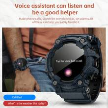 LOKMAT Reloj inteligente LOKMAT ATTACK GT multifunción con llamada Bluetooth, monitoreo de frecuencia cardíaca, oxígeno en sangre, sueño y salud, para deportes al aire libre, resistente al agua, con notificaciones para adultos, niños y adolescentes