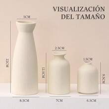 Jarrones de Cerámica,Pequeño Florero para Centro de Mesa,Jarrón Clásico,para La Decoración del Hogar Moderno,Mesa de la Boda,Fiesta,Escritorio,Sala de Estar,Dormitorio de Oficina - beige - Ver 7