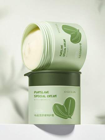 1 pieza Crema de cuidado especial calmante de verdolaga, crema facial hidratante y nutritiva, crema reparadora calmante que hidrata y ilumina para crear una piel acuosa
