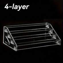 1 件现代透明塑料展示架 - 适用于花店、礼品店的贺卡架，带有通用节日贺卡架，适用于复活节、万圣节、感恩节和情人节装饰周边徽章多层桌面架子展示架透明桌面化妆品收纳 - 易于组装、节省空间，