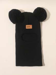 1 件装 0-8 岁幼儿双球针织帽 婴儿猫咪图案 男女童针织帽 儿童冬季保暖拉法帽 - 彩色 - 查看 23