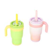 14oz Double Wall Stainless Steel Tumbler With Handle, Vacuum Insulated Travel Mug, Spill Proof Glass Cup - Sweat Proof, Leak Proof, With Handle And Straw - , Multiple Colors - Suitable For Home, Office, Outdoor - Great For Valentine's Day, Christmas, Birthday, Hydration At Work