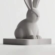 ORIZZONTE Modern Easter Decoration – Minimalist Bunny With Or Without Base – Spring Sculpture For Home, Table Or Desk – Festive Gift Idea – Available In 2 Variations – 100% Made In Italy, Shipping From Italy - Grey - View 7