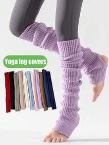 1/2/3 Pairs Women/Men Colorful Long Knee Warmers, Autumn/Winter Leg Warmers For Sports, Yoga, Pilates, Prevent Cold Legs, Cozy - Multicolor - View 4