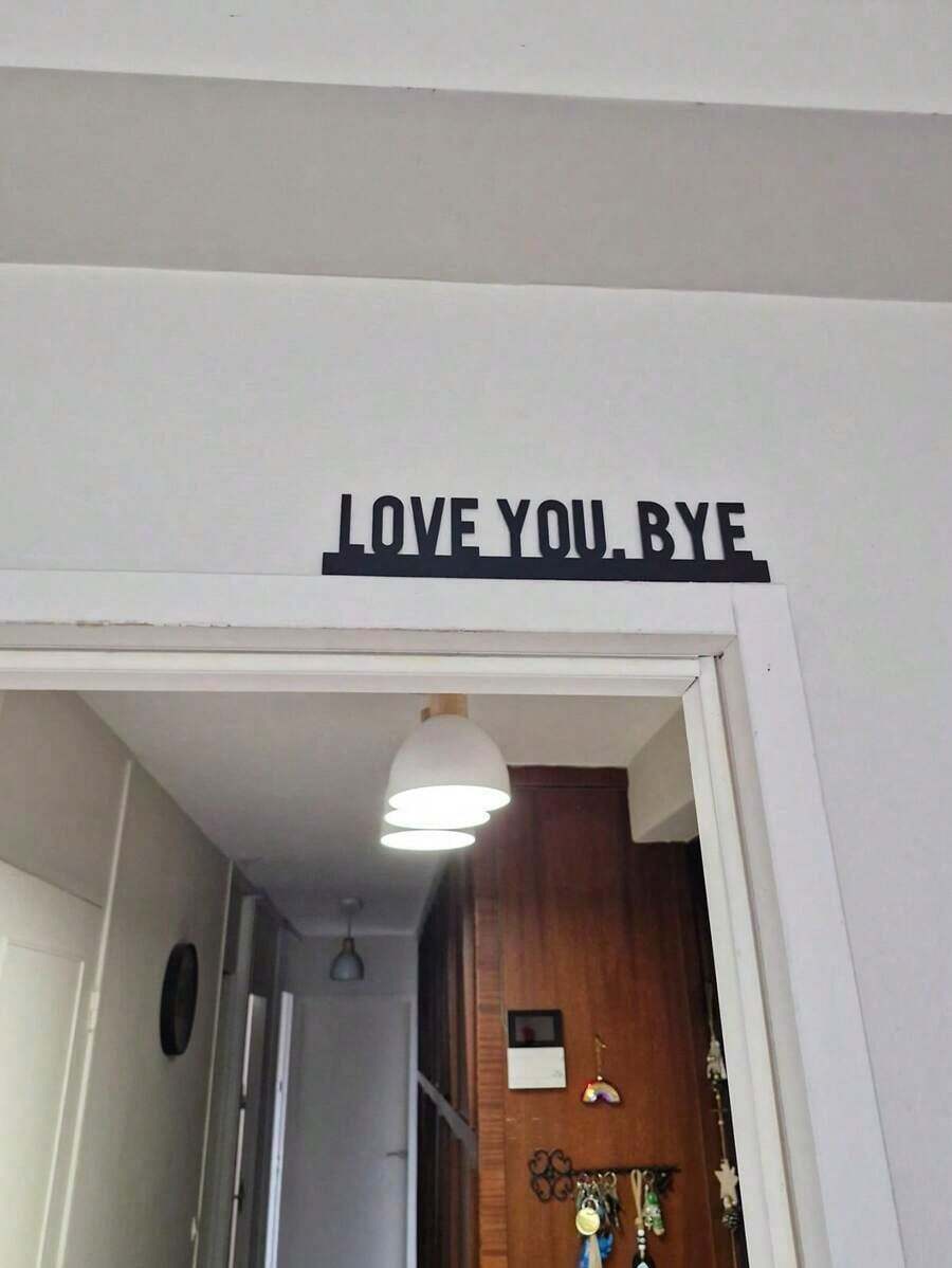 Room Decor 1PC Classic Metal "LOVE YOU BYE" Sign - Geometric Wall Art For Living Room, Indoor Wall Decor - Unique Home Decoration & Gift Idea For Valentine's Day, Halloween, Easter, And Thanksgiving ,Valentine's Day ,Valentines Decorations ,Valentines Gifts,Home Decor ,Room Decor,Wall Decor Birthday Graduation