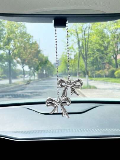 Car Pendants-Car Accessories Pendants 1pc Bow Pendants Shiny And Lovely Metallic Home Decoration Bag Pendants Mobile Phone Lanyard.