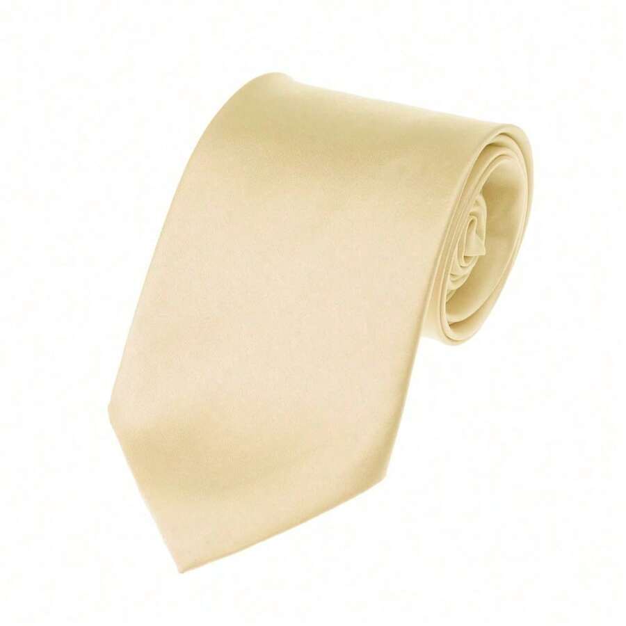 New Hot ! Solid Color Plain Classic Necktie Men's Tie,ZXCFTE - 21-奶油 - 查看 1