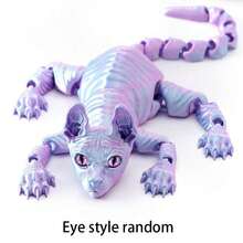 1pc 3D Printed Hairless Cat Statue, Bendable Body Sphinx Cat Model, Artistic Home Decoration, Suitable For Bedroom, Living Room, Office Collection, Plastic Material - Multicolor - View 11