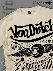 NeonDrift Halloween, Christmas, Thanksgiving Gifts: Men's Long-Sleeve T-Shirt, 250g Cotton Graphic T-Shirt, Men's Fashionable Hip-Hop Style - Long-Sleeve T-Shirt, Funny Vintage Shirt, Regular Fit, Street Style, Digital Printing, Ideal Gift - Apricot - View 2