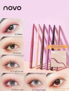 NOVO Delineador de ojos en gel a prueba de agua, resistente al sudor y de larga duración, a prueba de manchas, con punta suave como una pluma, adecuado para maquillaje diario, Año Nuevo, Navidad, Halloween, viajes al aire libre, fiestas y reuniones