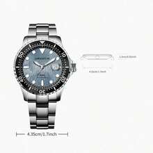 Moemton Relojes para hombres de la serie Meteorito de MOEMTON, relojes mecánicos automáticos, relojes deportivos y de ocio, correas de acero inoxidable, resistentes al agua hasta 100 metros