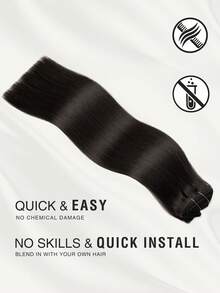 VADES 7 Pcs Clip In Hair Extensions Straight Texture 01Jet Black 04Brown 613 P18A-613Piano Color 12inch 14inch 16inch 18inch 20inch 22inch Real Remy Clip In Human Hair Extensions Clip In Human Hair Clips Hair Extensions Ponytail Extension Perfect for Ladies' Halloween Costumes and Makeup Women Adds Volume Fashion Women Easy To Apply Hair Extensions Women High Quality Natural Look for Hair Adds Volume and Length - 01Tiefschwarz - Übersicht 6