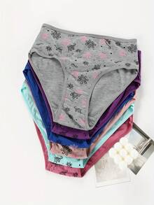 6-Pair Simple And Soft High-Waist Fashionable Daily Comfortable Women's Triangle Underwear - Multicolor - View 3