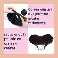 Pack con 3 antifaces para dormir en colores: negro, rosa y azul marino. Mascara de sueo tipo seda. El antifaz cubre suave y cmodamente los ojos y tiene correa ajustable. Apto para hombre y mujer. - Negro, Rosa, Azul Marino - Ver 6