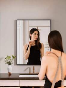 [Rectangle Bathroom Mirror]Shatterproof Glass, Deep Aluminum Frame, Vertical/Horizontal Mounting For Bathroom & Entryway - L - Xem 3