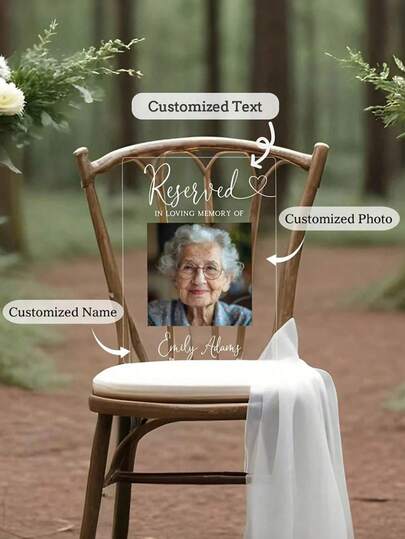 1pc Acrylic Memorial Plaque, Deeply Mourning And Paying Tribute To Those Dancing In The Starry Sky. Modern Transparent Glass-Like Acrylic Memorial Plaque For Wedding, Personalized Memorial Plaque, Wedding Decor, Wedding Memorial Plaque, Deeply Mourning Plaque, Personalized Memorial Plaque, Wedding Favor, Birthday & Graduation Gift