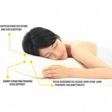 土耳其制造 Visco 枕头 - 50x70 厘米 - 记忆海绵碎填充 - 棉质枕套 - 1000 克 - 颈部和背部支撑枕 - 灰色 - 查看 7