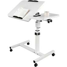 Mesa para Laptop 60*40 con Altura Ajustable 60u201395, Escritorio con Ruedas con Bloqueo, para Cama, Capacidad de Carga 15u202Fkg Blanco - blanco - Ver 2