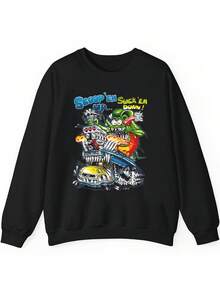 New Ed Roth Rat Fink Cotton Gift For Family All Size Unisex Hoodie - 黑色 - 查看 1